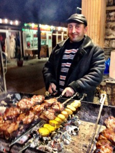 Russians grill in Adler, Sochi, Russia