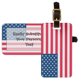 Patriotic Flag of the United States Bag Tag