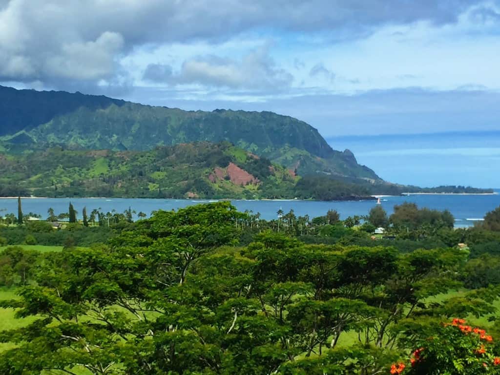 The neighborhood. Hanalei Bay on the North Shore.