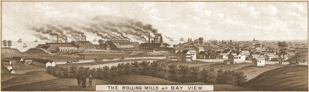 Rolling Mills at Bay View Milwaukee 1882