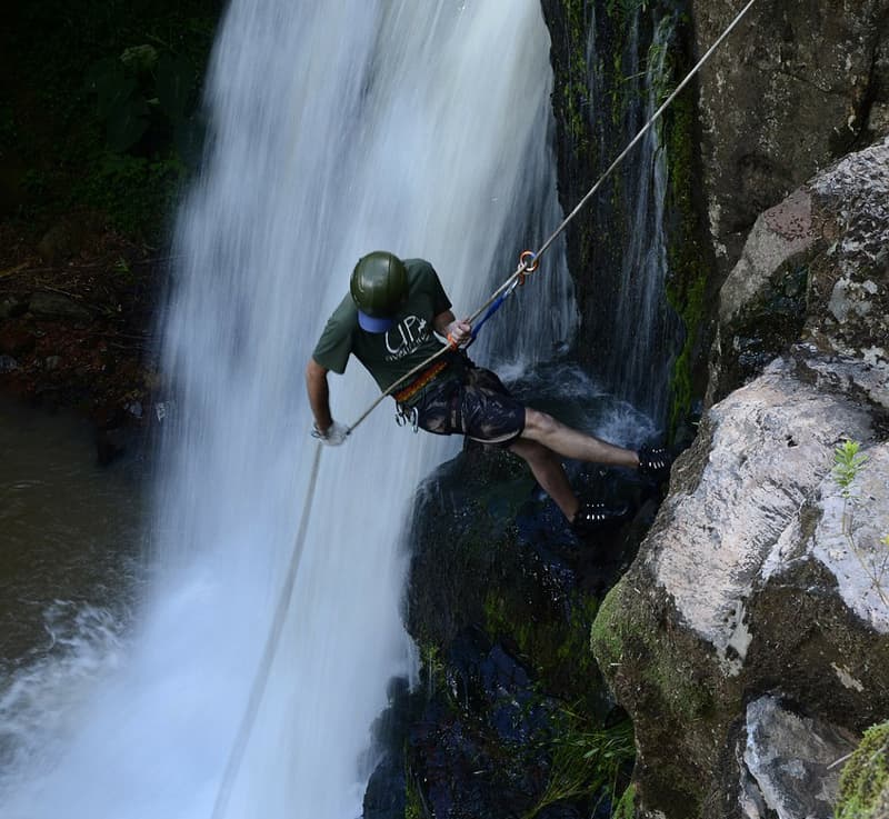 waterfall rappelling