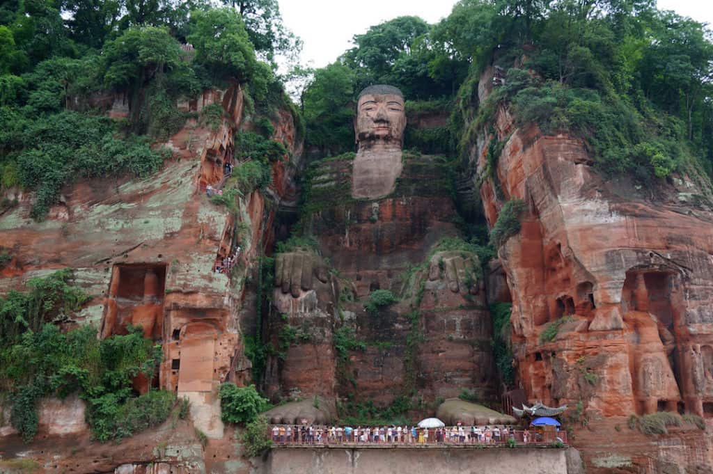 giant buddha statue at leshan in chengdu sichuan china copy