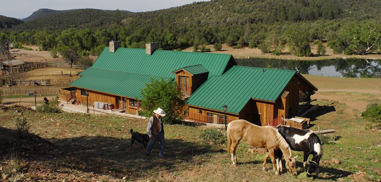 Lodge from back Hill Mike Debo horses