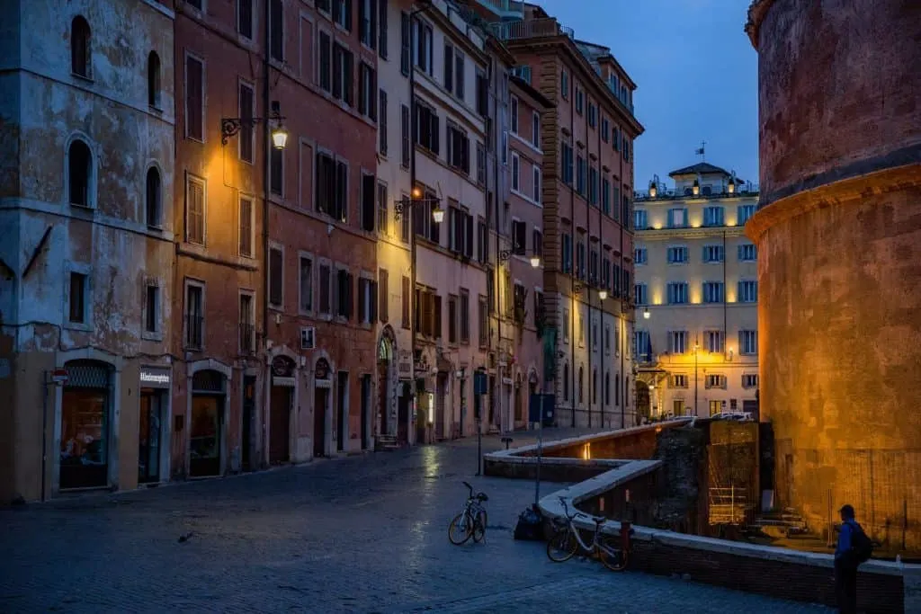 rome street at night