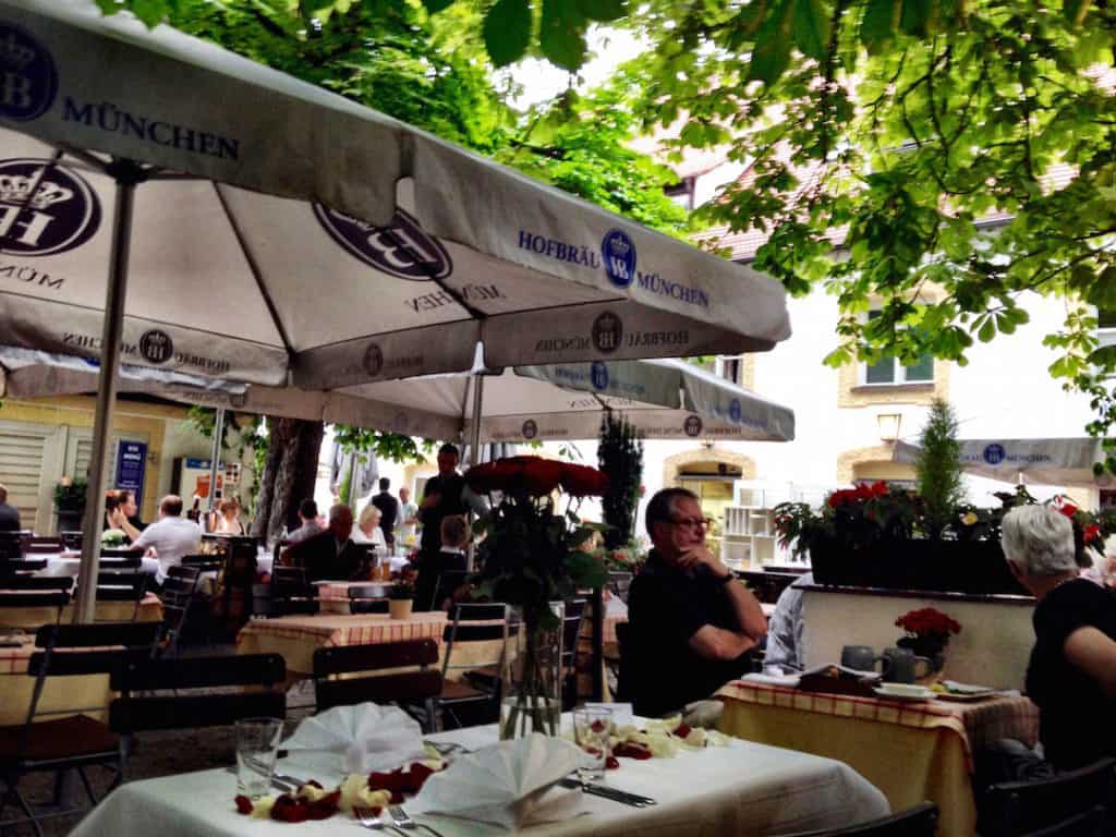 the little beer garden in Munich's Nymphenburg Palace complex