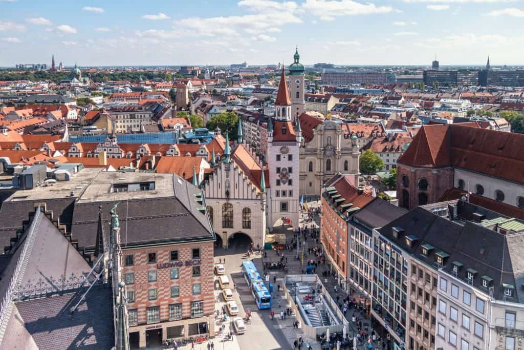 Munich Landmarks - Old Town Hall in Marienplatz