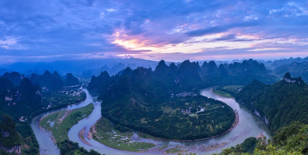 li river winding through guilin china