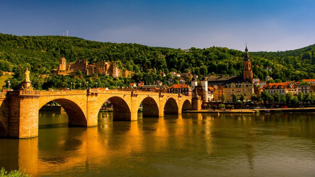 heidelberg germany bridge over neckar river