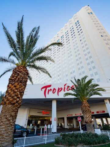 Las Vegas, DEC 28: Exterior view of the famous Tropicana Casino on DEC 28, 2019 at Las Vegas, Nevada