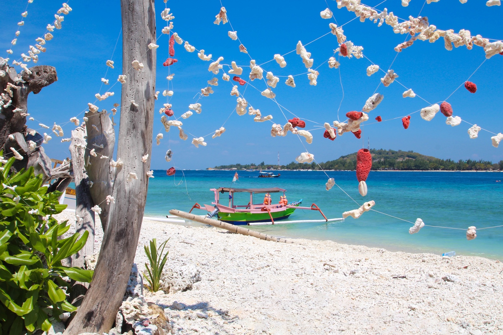 Fine sand beach in Gili Islands, near Bali, Indonesia